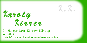 karoly kirrer business card